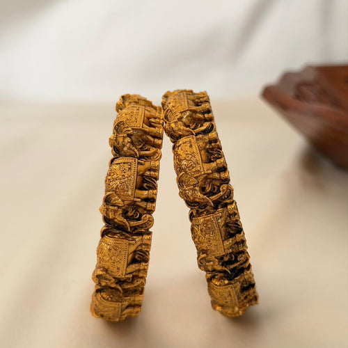 Antique Elephant Carved Bangles AB14 Anvika Jewels