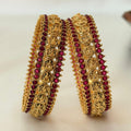 Antique Lakshmi Ruby Stone Bangles AB15 Anvika Jewels