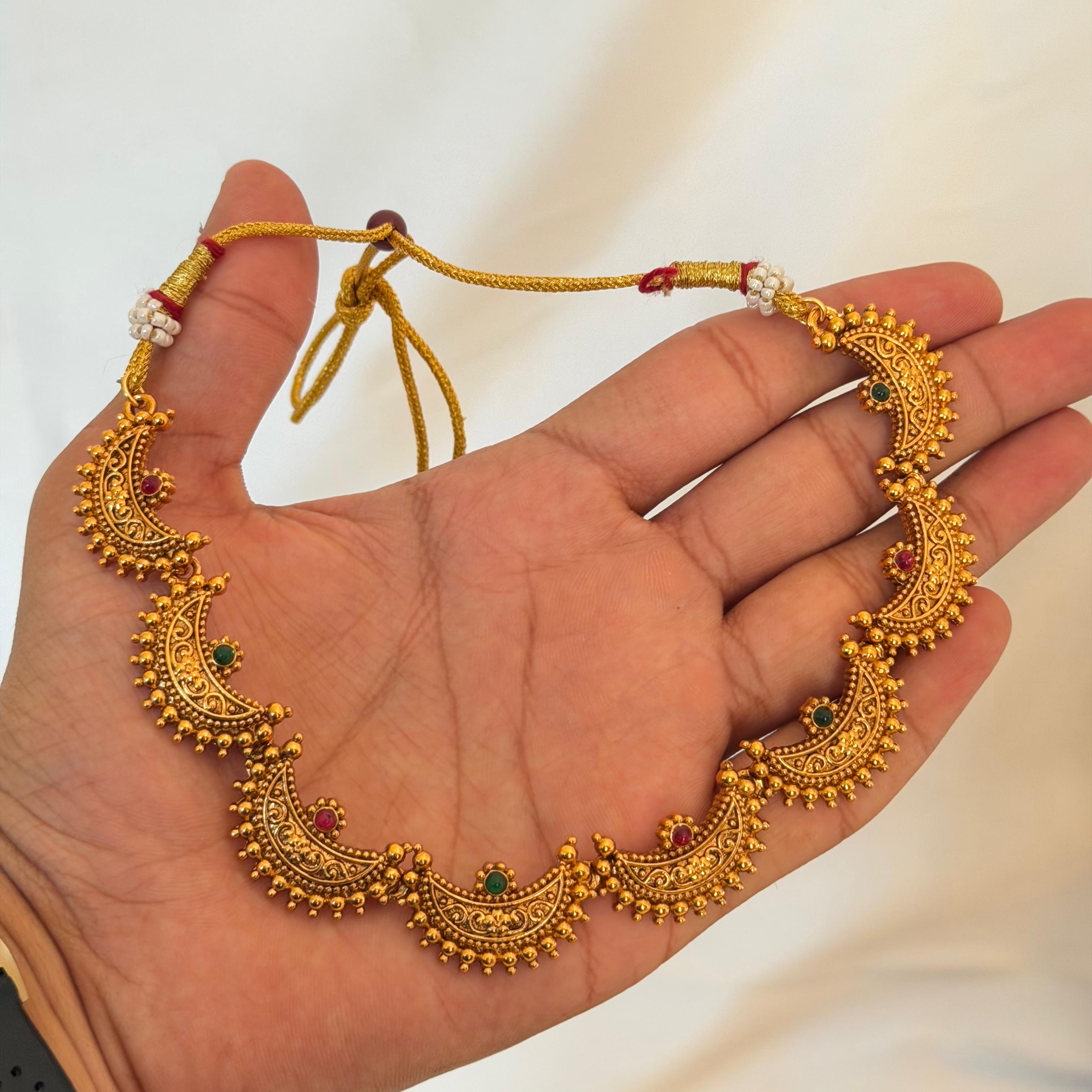 Antique Moon Choker Set AN71 Anvika Jewels