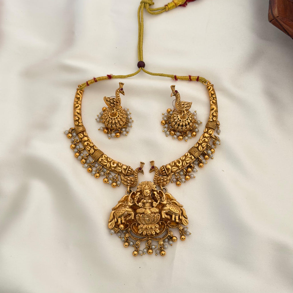 Lakshmi Peacock Temple Choker AN72 Anvika Jewels