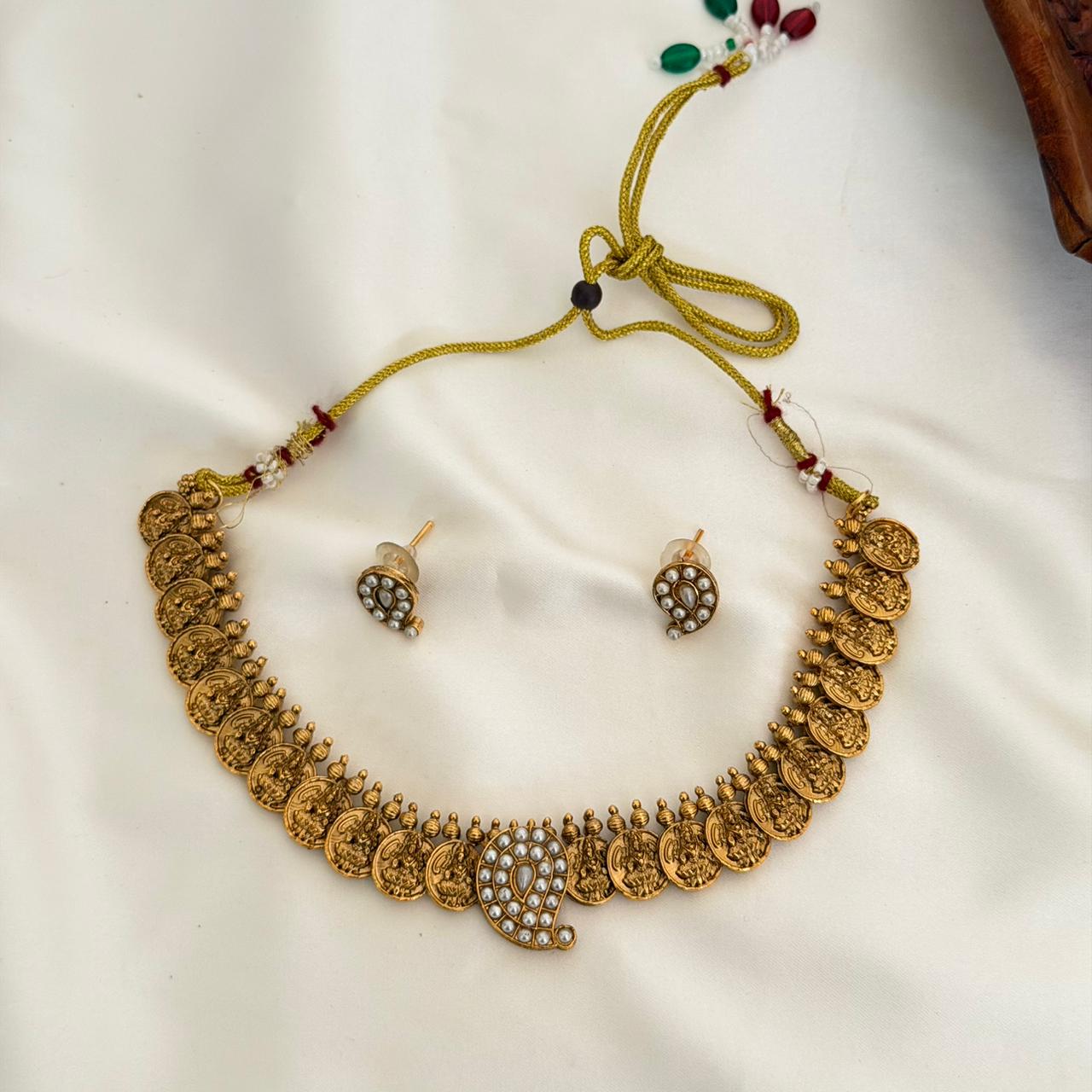 Lakshmi Coin Choker Set AN75 Anvika Jewels
