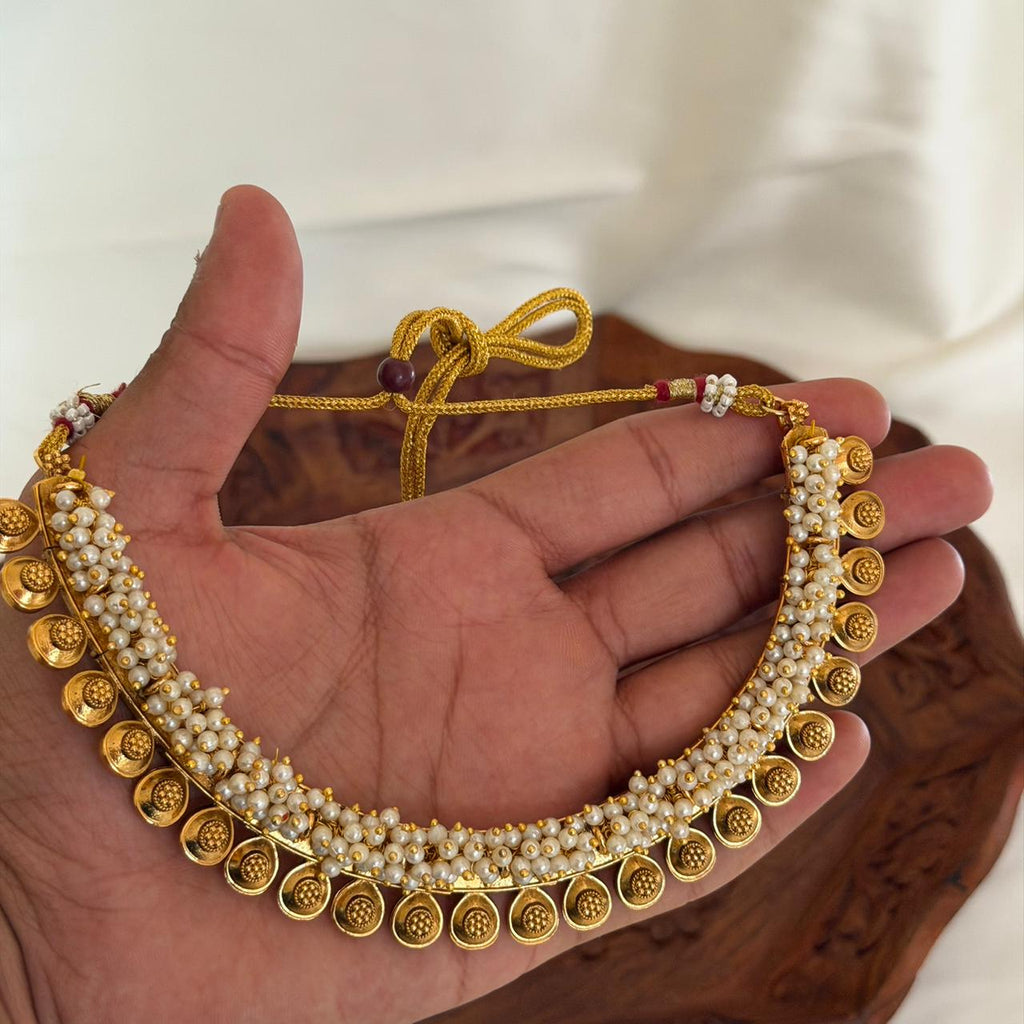 Pearl Coin Choker Set AN78 Anvika Jewels