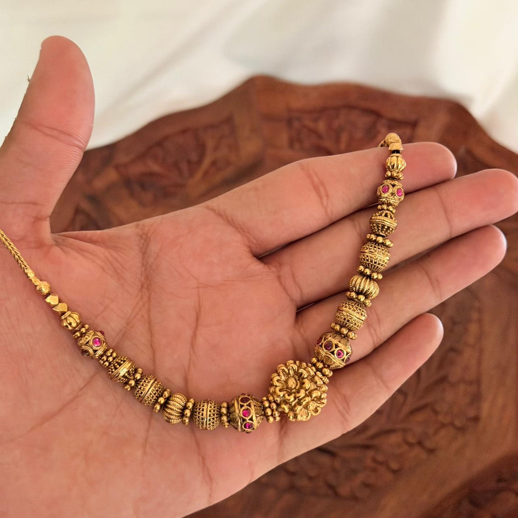 Antique Bead Chain Necklace AN83 Anvika Jewels