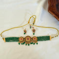 Emerald Beaded Choker AN87 Anvika Jewels