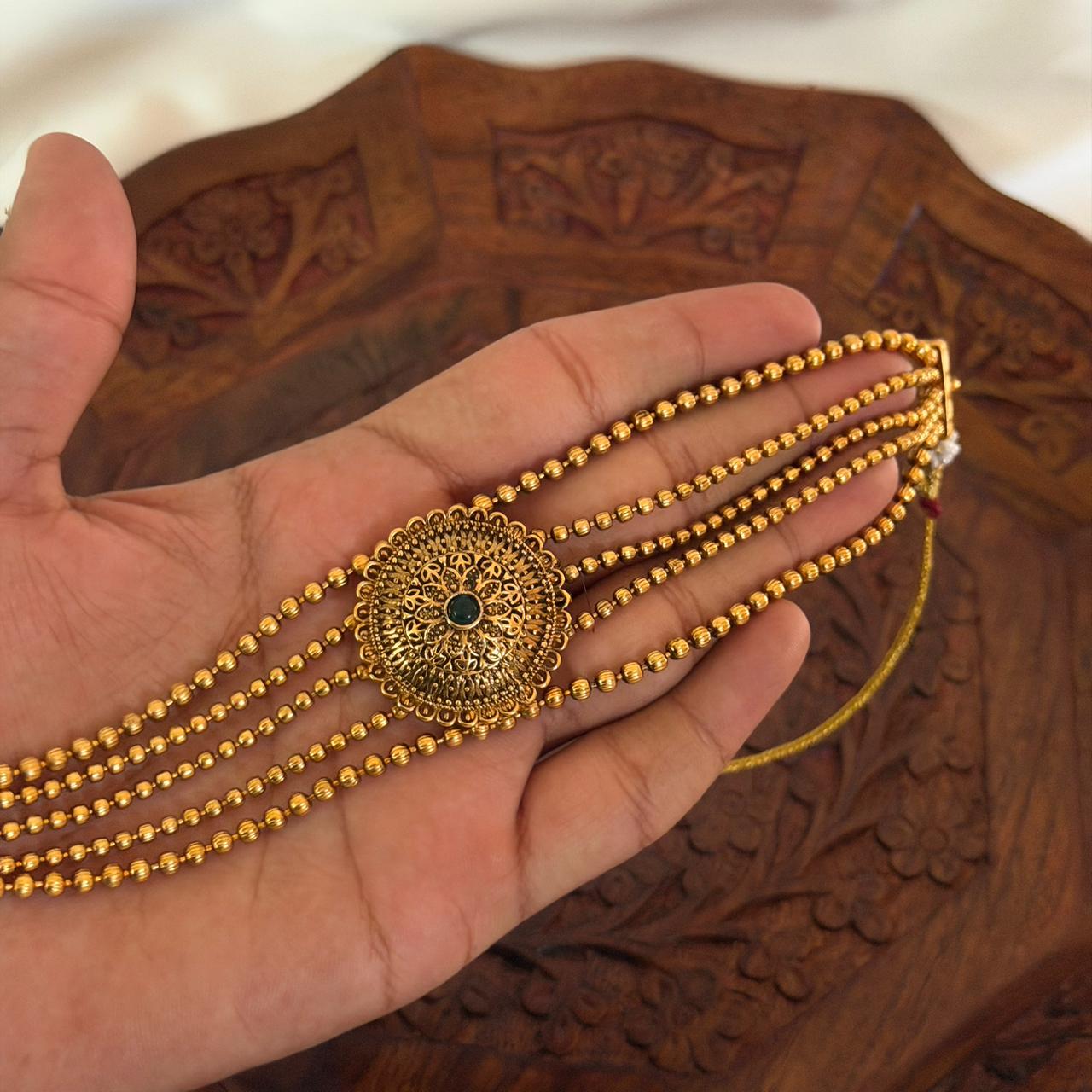 Antique Multi-Layer Beaded Choker AN88 Anvika Jewels