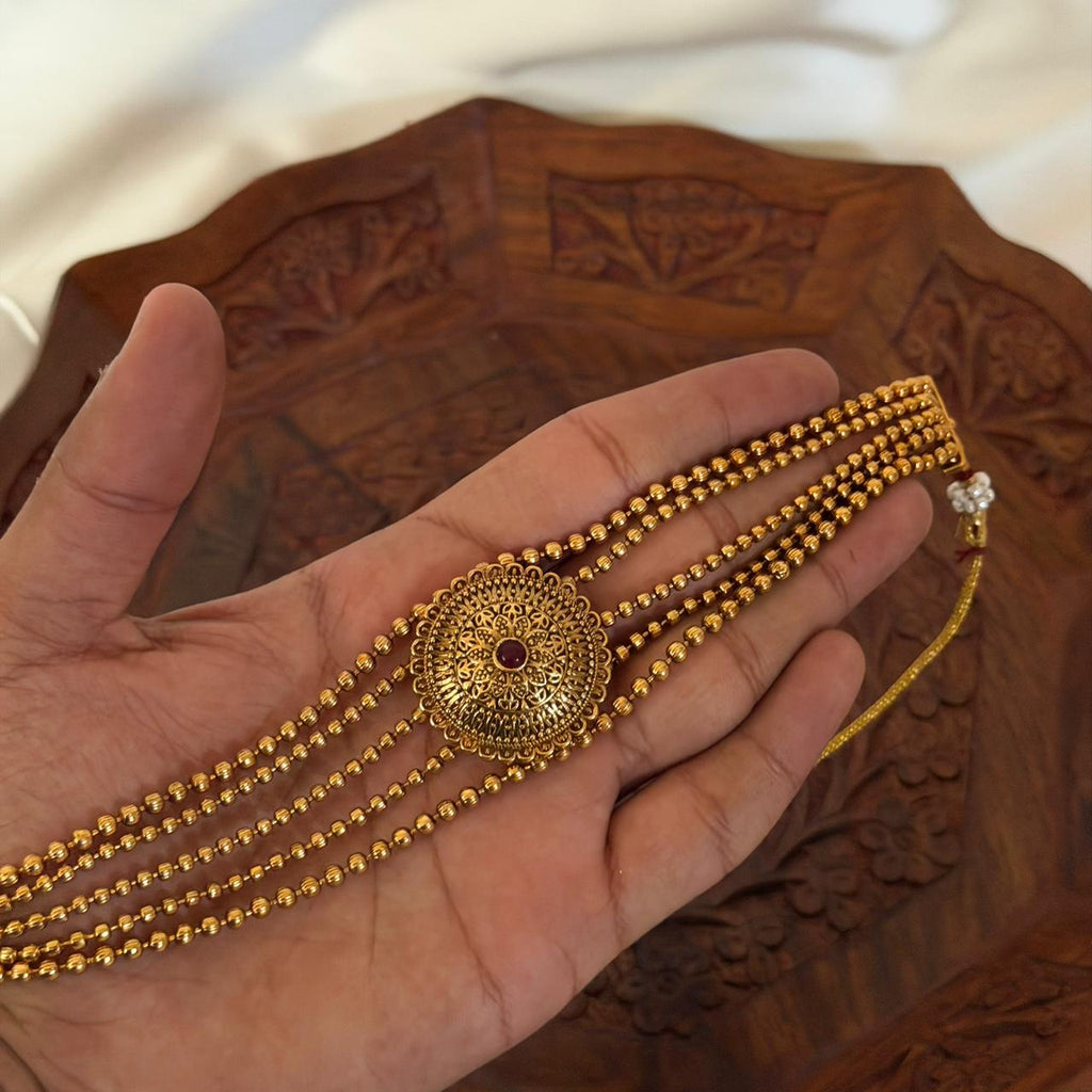 Antique Multi-Layer Beaded Choker AN88 Anvika Jewels