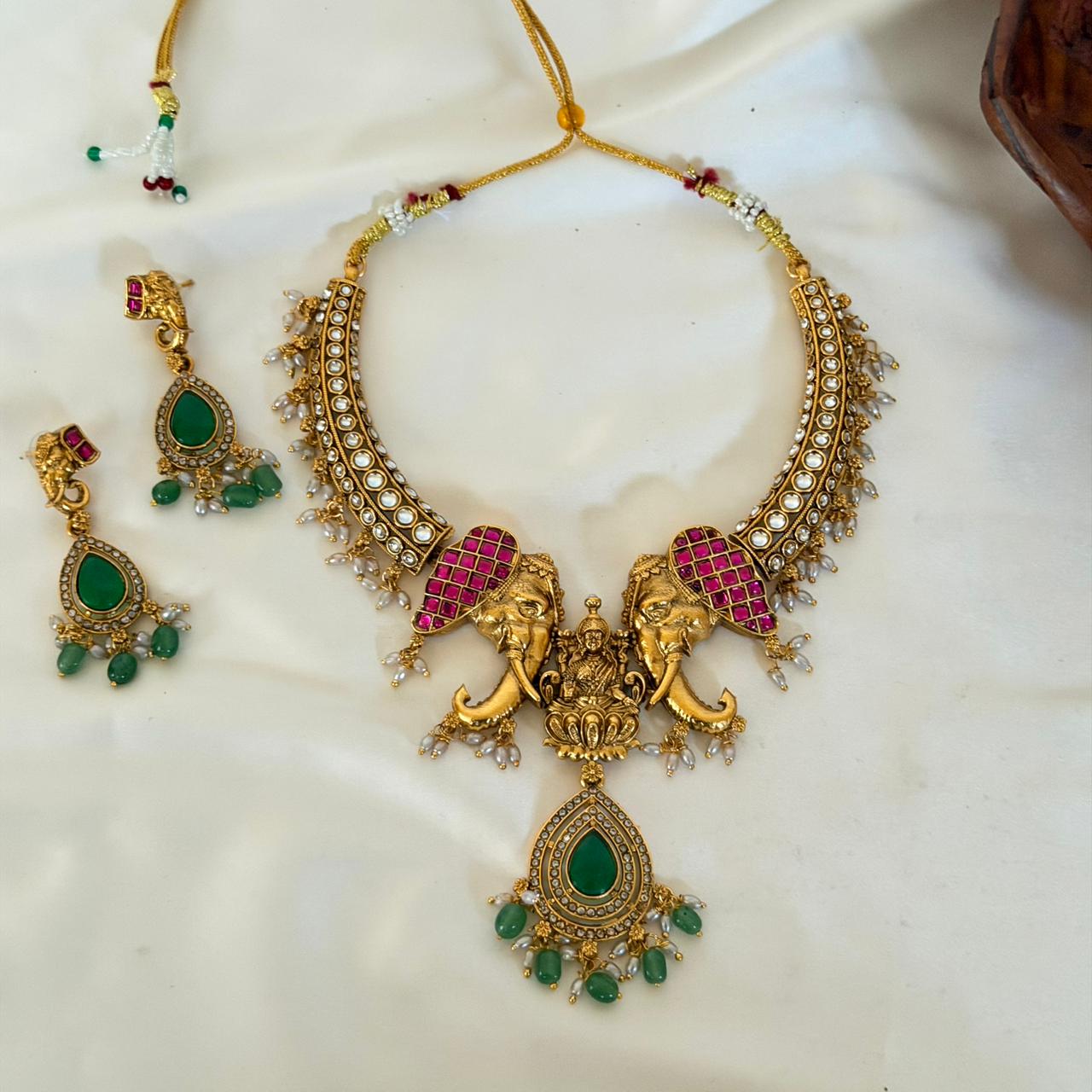 Lakshmi Elephant Choker AN89 Anvika Jewels