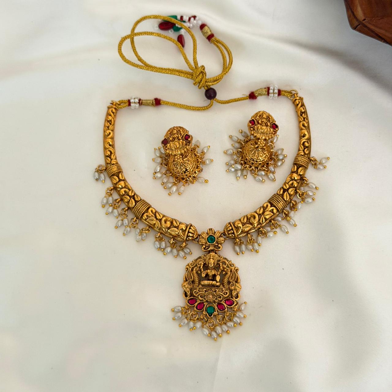 Lakshmi Pearl Choker AN81 Anvika Jewels