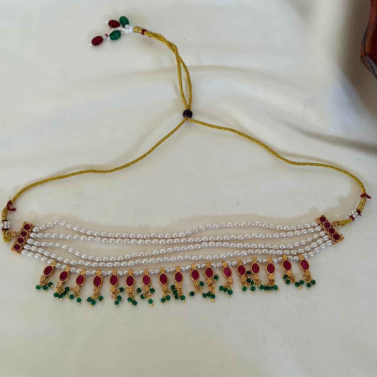 Rashmika Inspired Pearl Choker AN91 Anvika Jewels