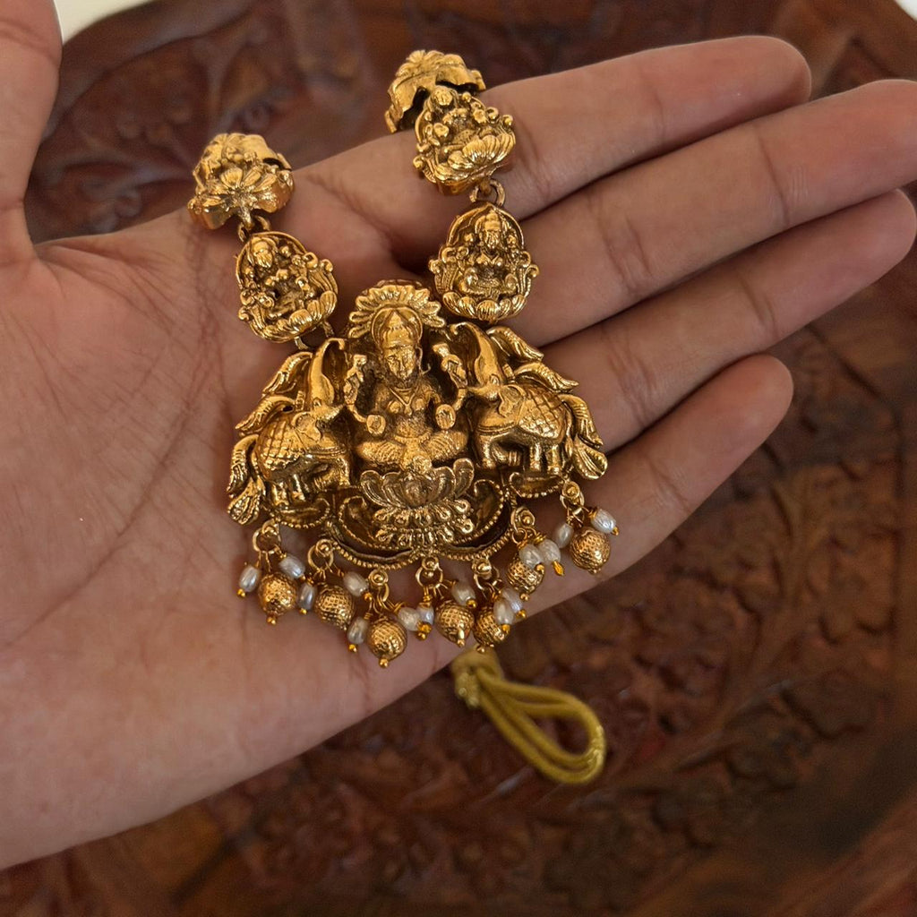 Lakshmi Elephant Temple Necklace AN92 Anvika Jewels