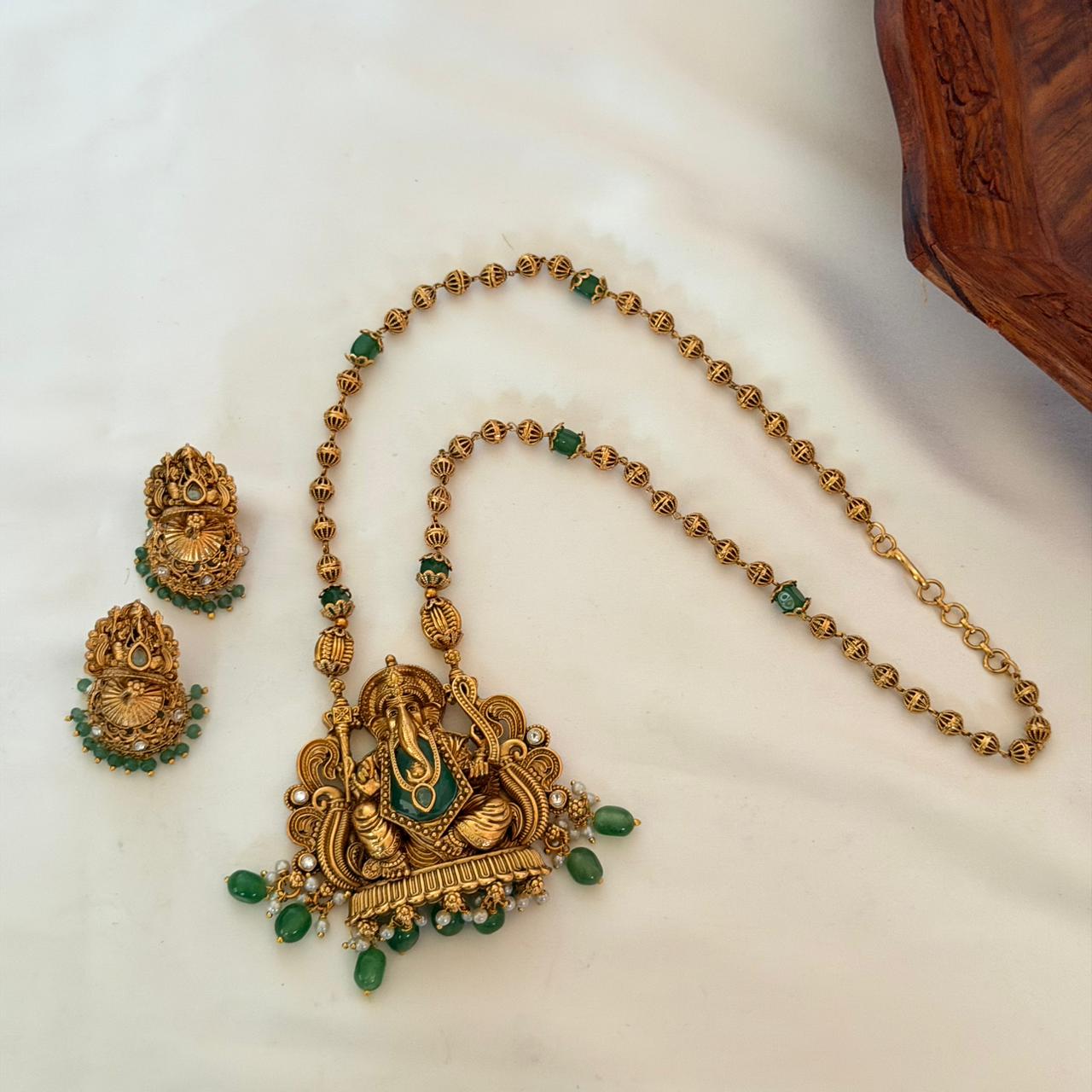 Antique Ganesha Pendant AN93 Anvika Jewels