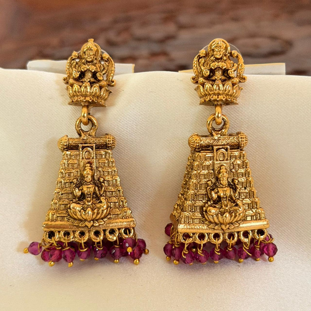 Lakshmi Gopuram Jhumkas AJ20 Anvika Jewels