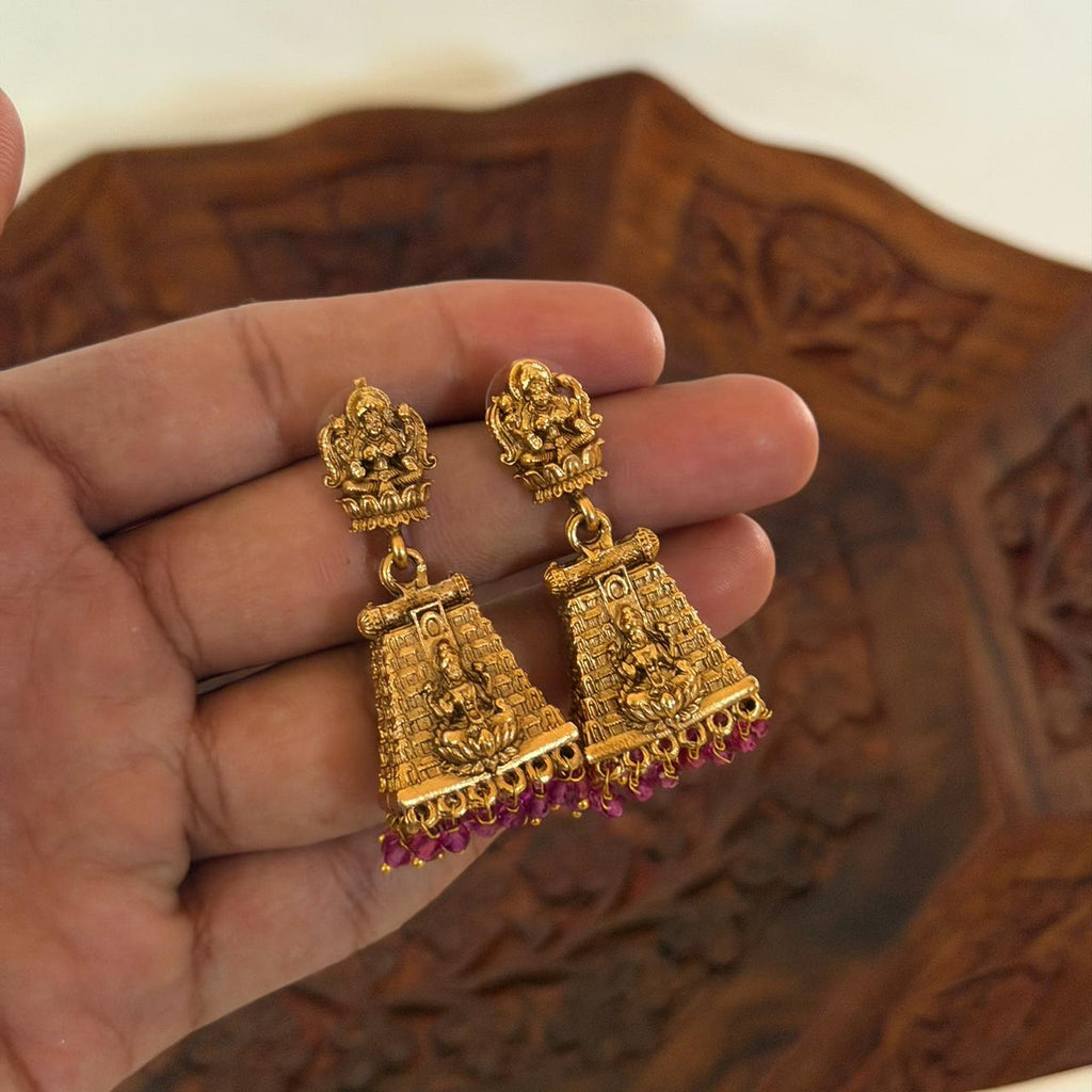 Lakshmi Gopuram Jhumkas AJ20 Anvika Jewels