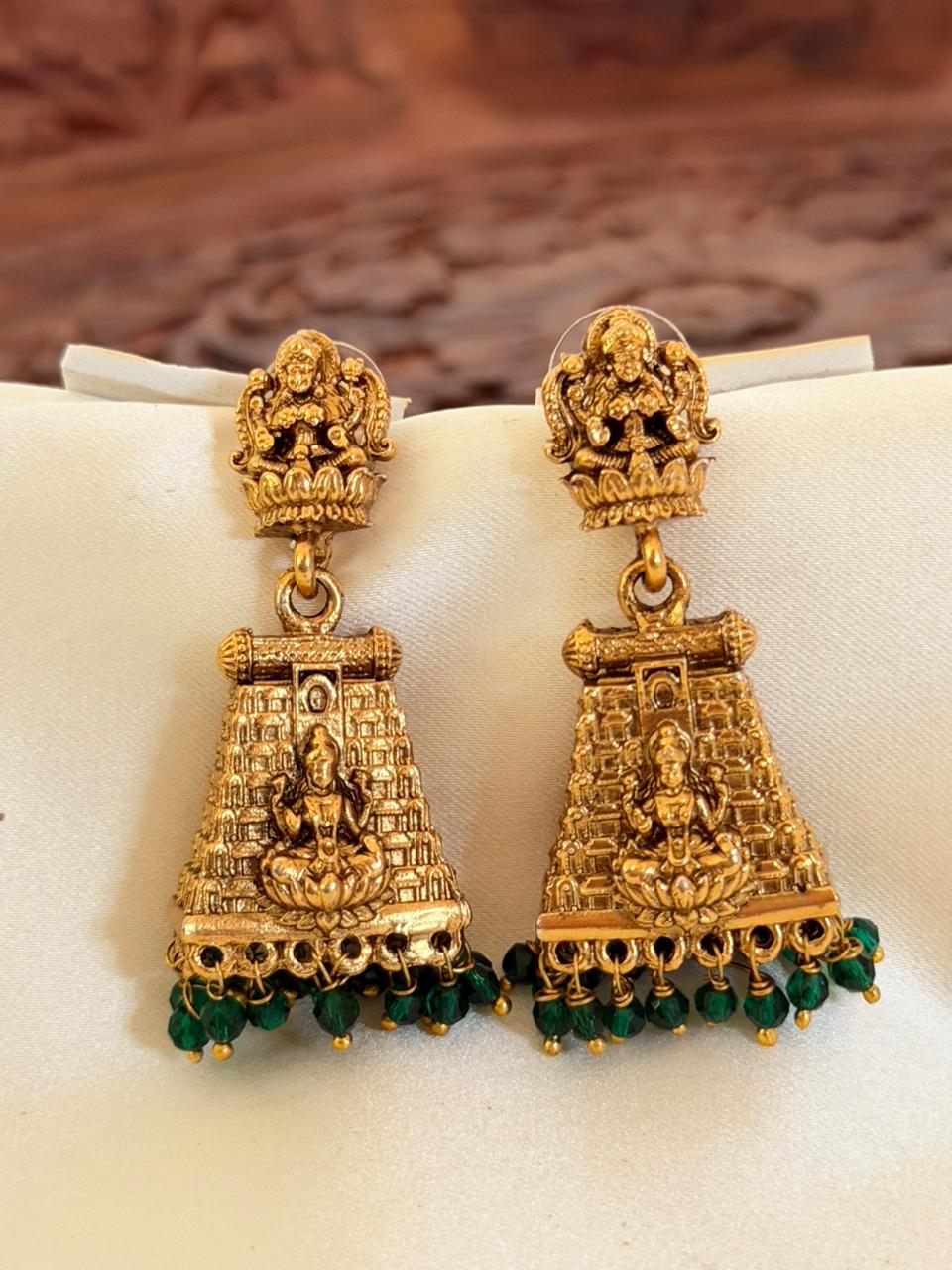 Lakshmi Gopuram Jhumkas AJ20 Anvika Jewels