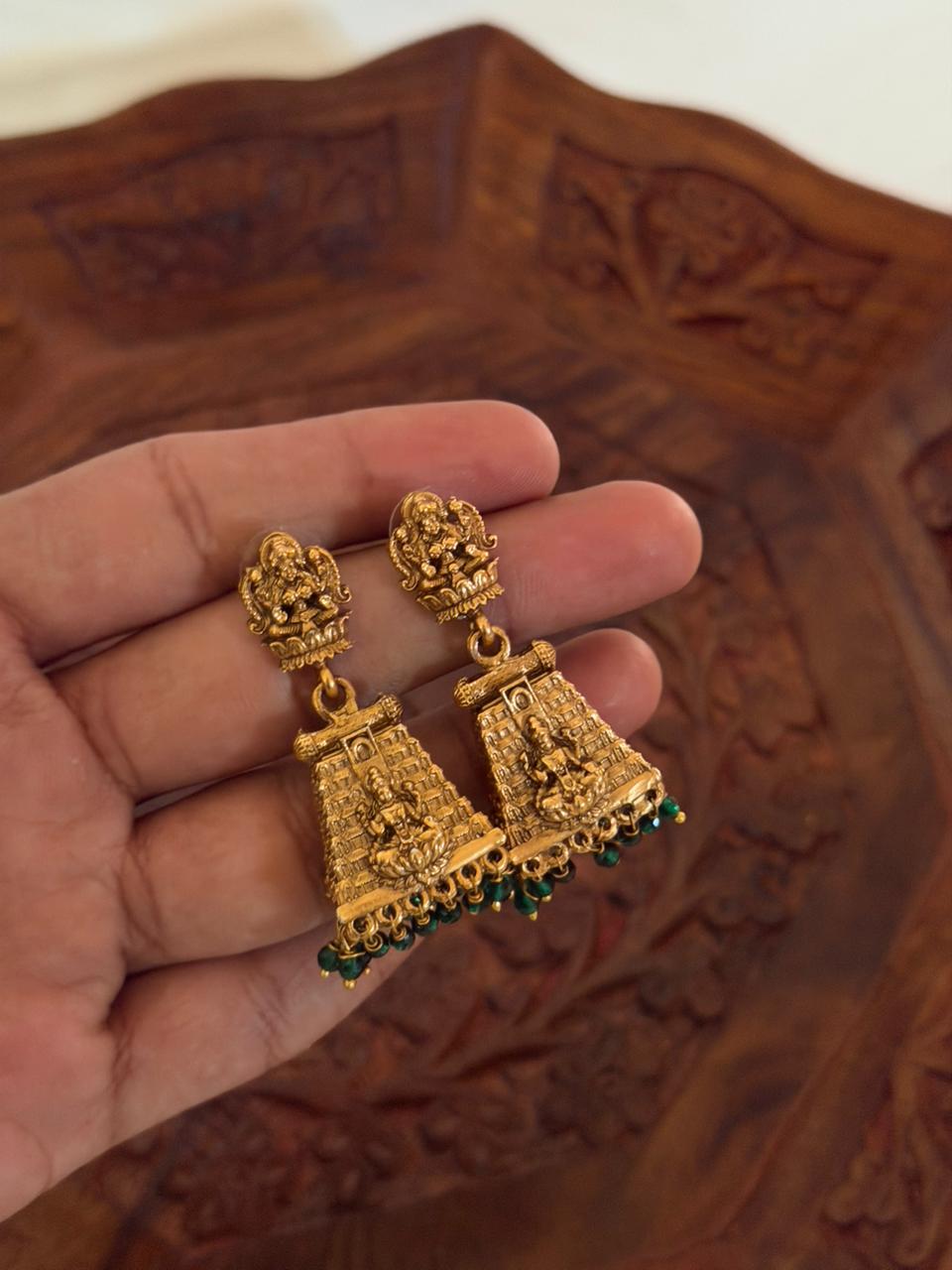 Lakshmi Gopuram Jhumkas AJ20 Anvika Jewels
