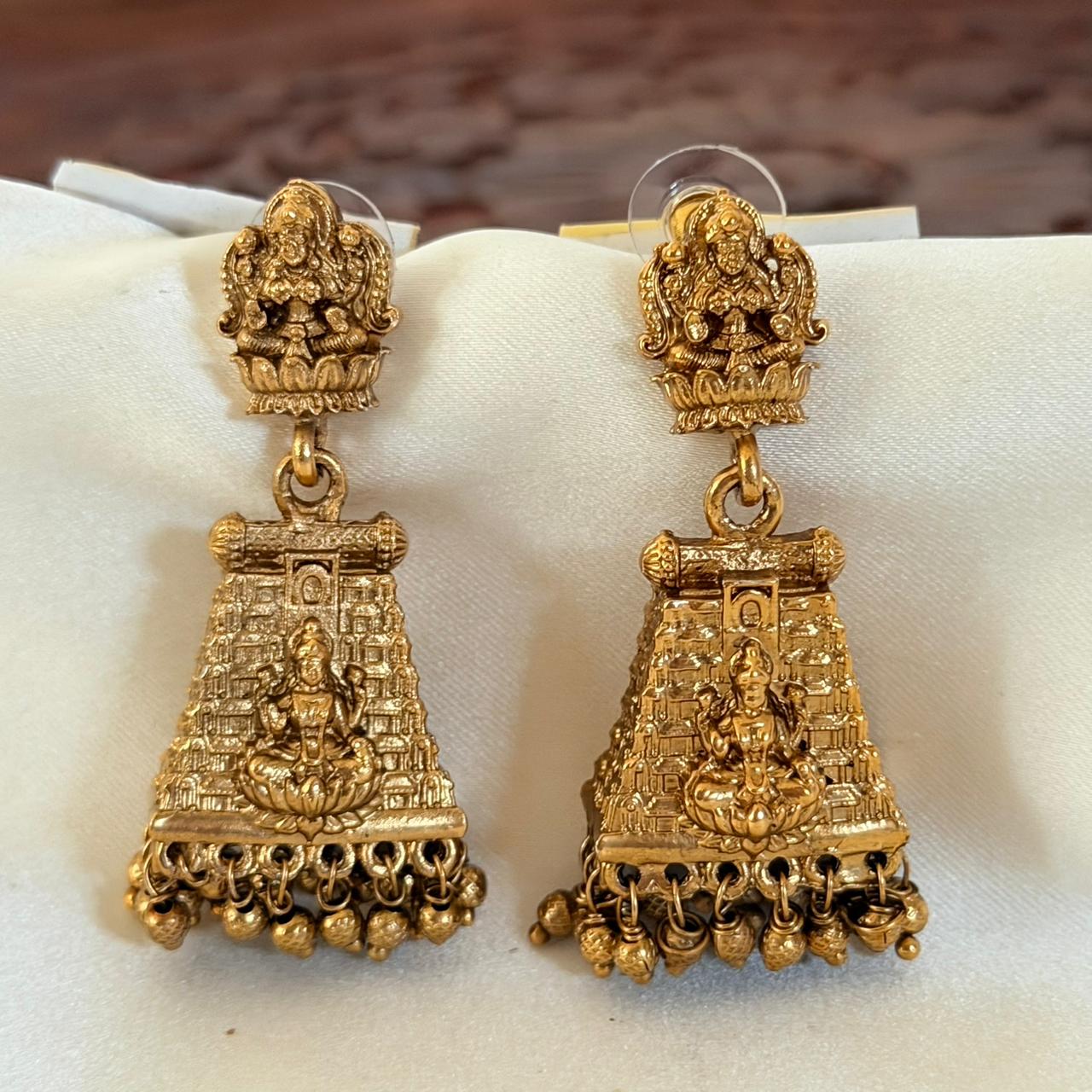 Lakshmi Gopuram Jhumkas AJ20 Anvika Jewels