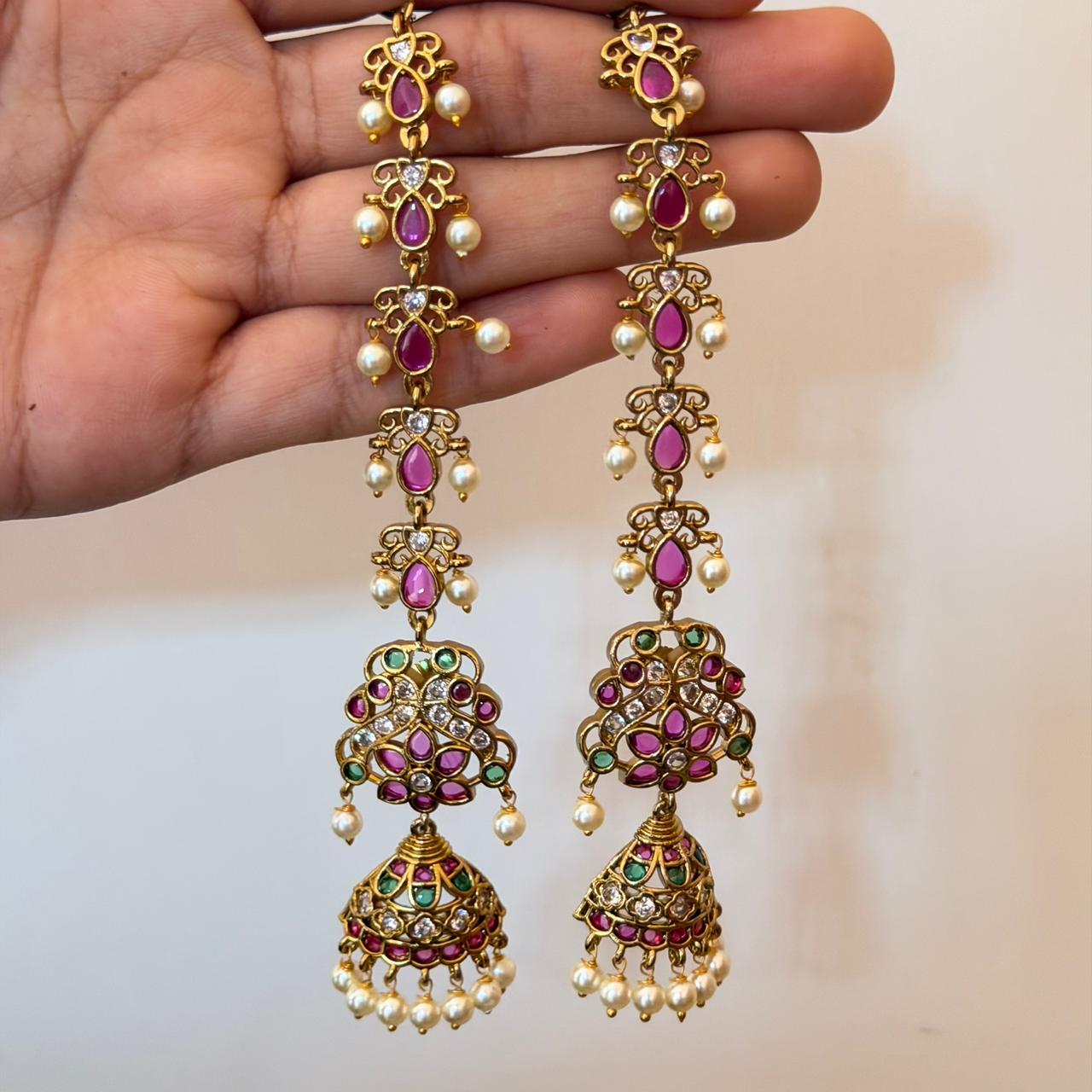 Premium Long Chain Jhumka AJ22 Anvika Jewels