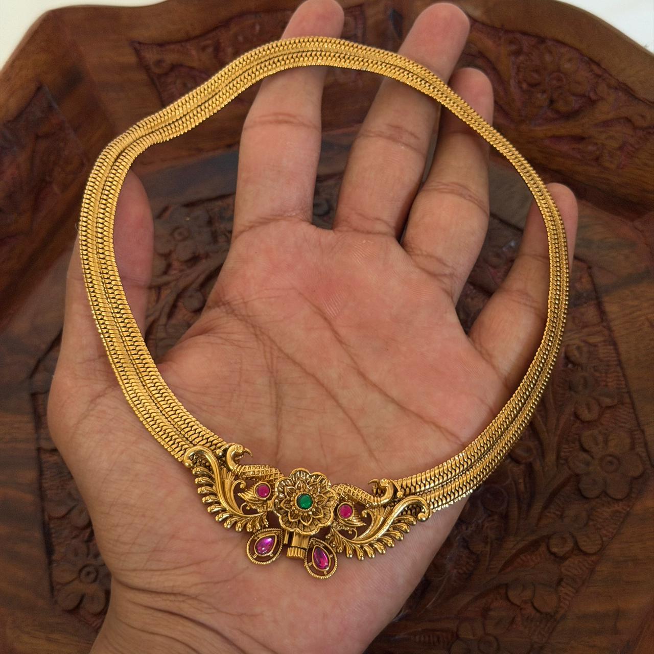 Traditional Antique Floral Choker AN94 Anvika Jewels