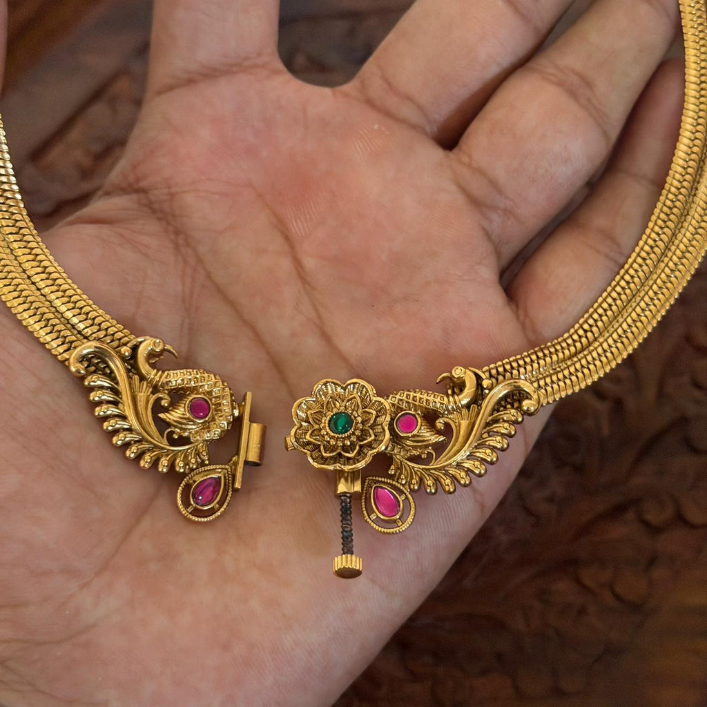 Traditional Antique Floral Choker AN94 Anvika Jewels