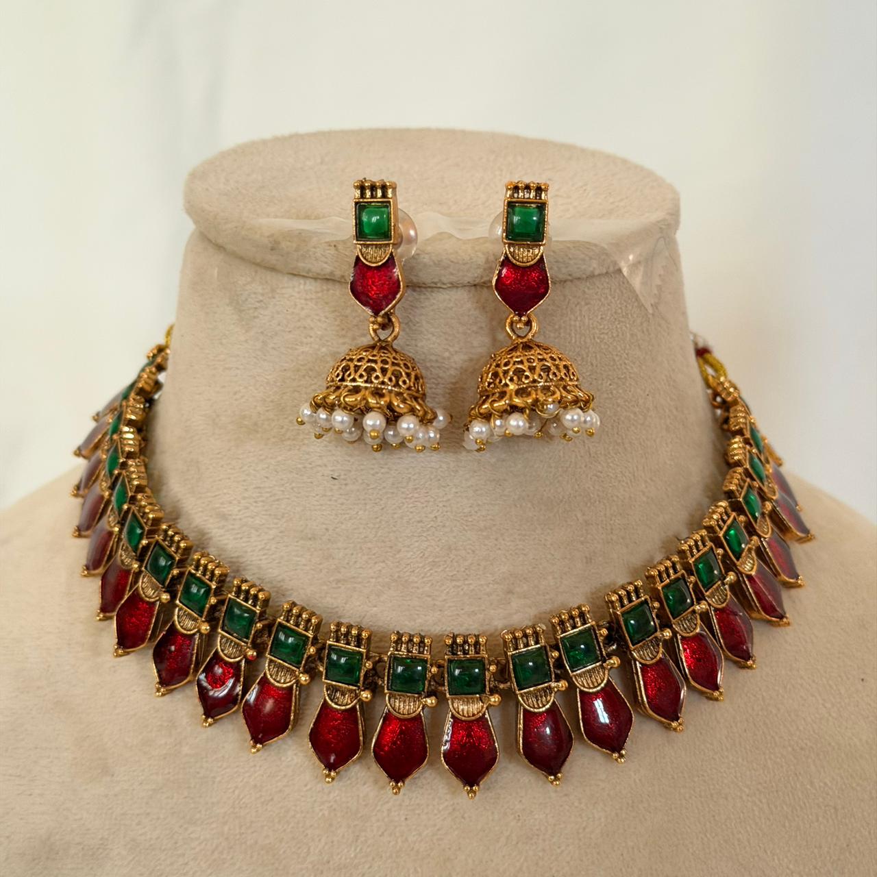 Palakka Choker Set AN95 Anvika Jewels