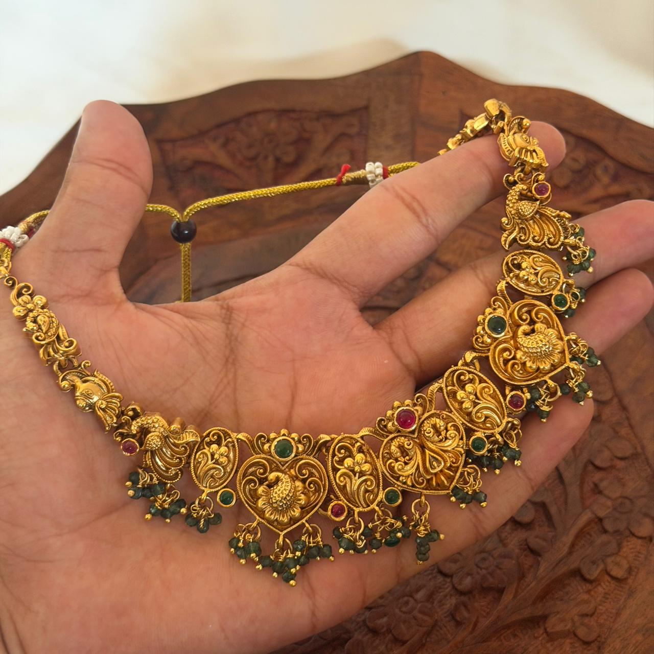 Antique Peacock Choker Set AN97 Anvika Jewels