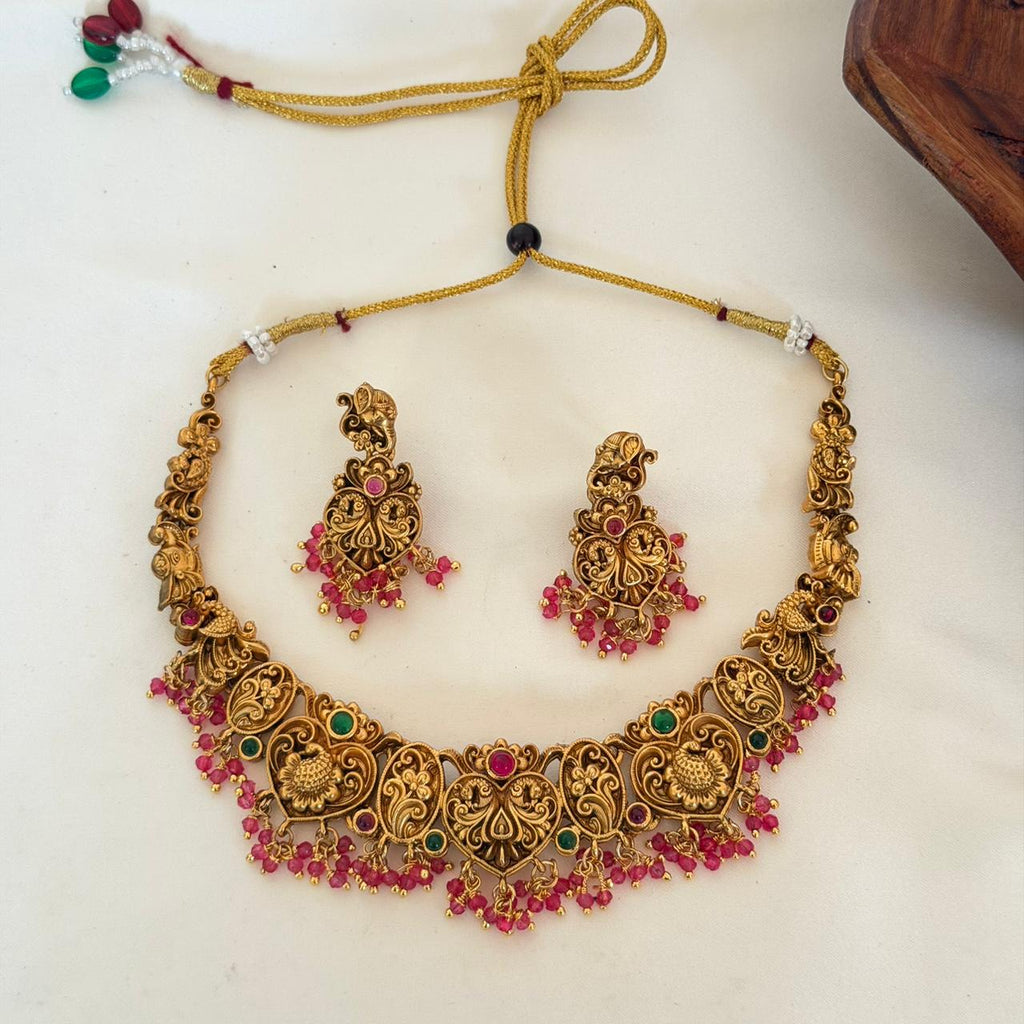 Antique Peacock Choker Set AN97 Anvika Jewels