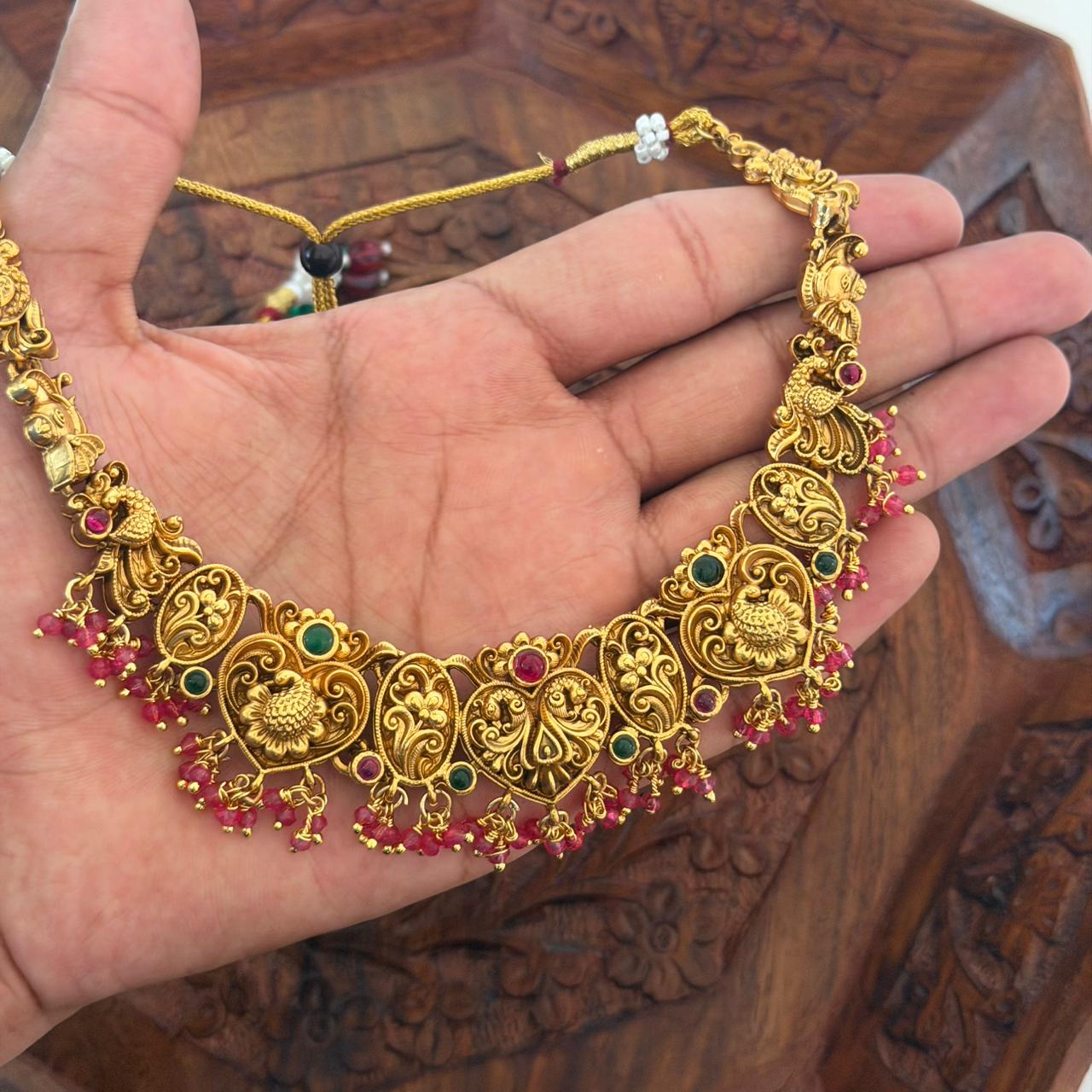 Antique Peacock Choker Set AN97 Anvika Jewels