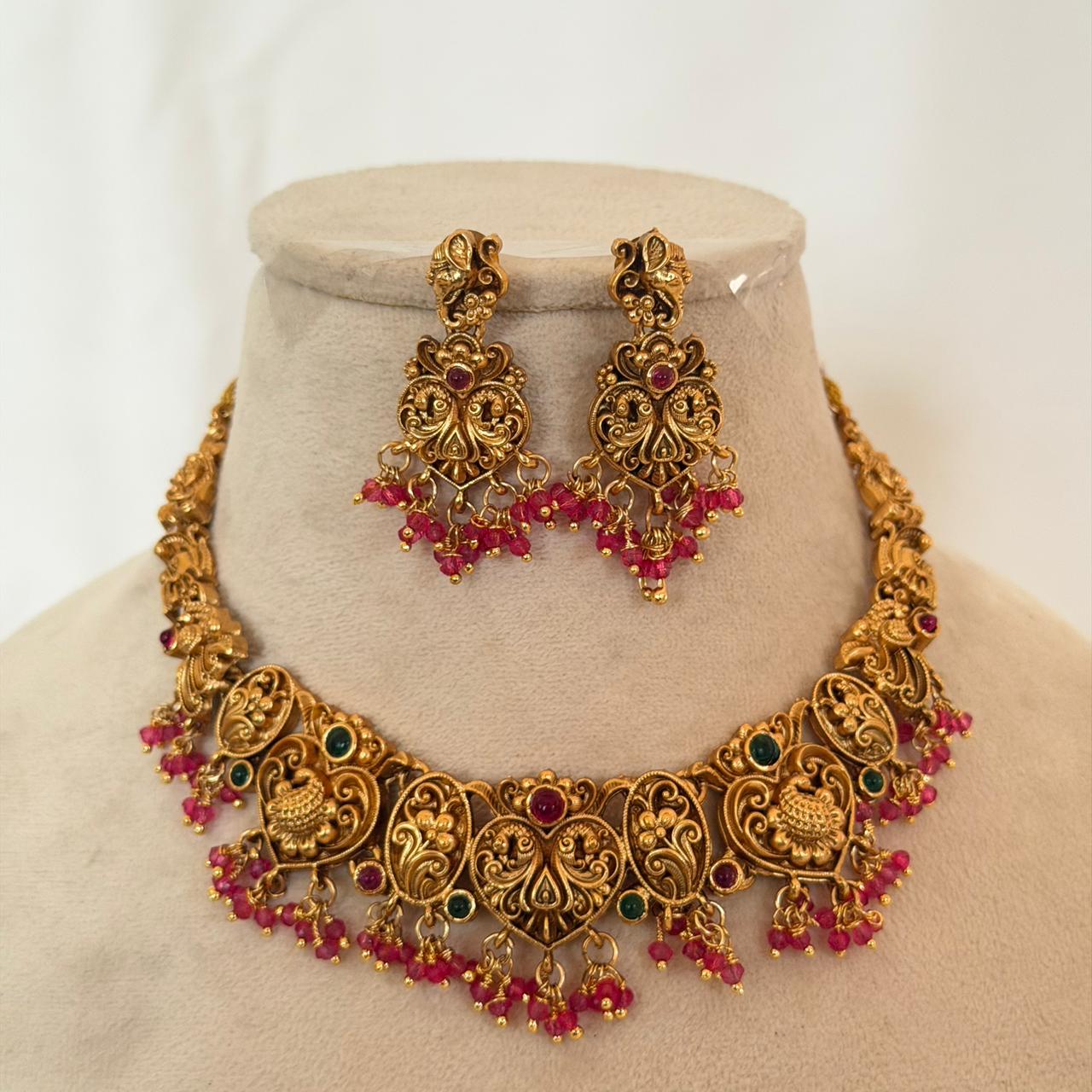 Antique Peacock Choker Set AN97 Anvika Jewels