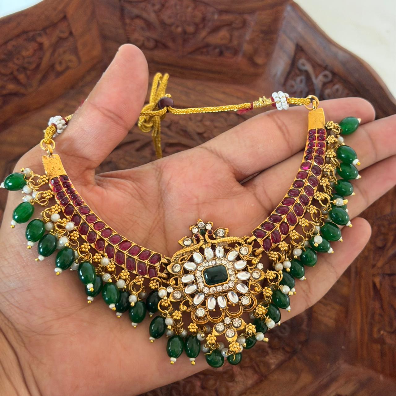 Kundan Emerald Choker AN98 Anvika Jewels