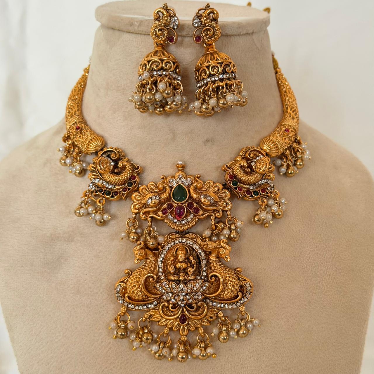 Lakshmi Antique Necklace AN99 Anvika Jewels