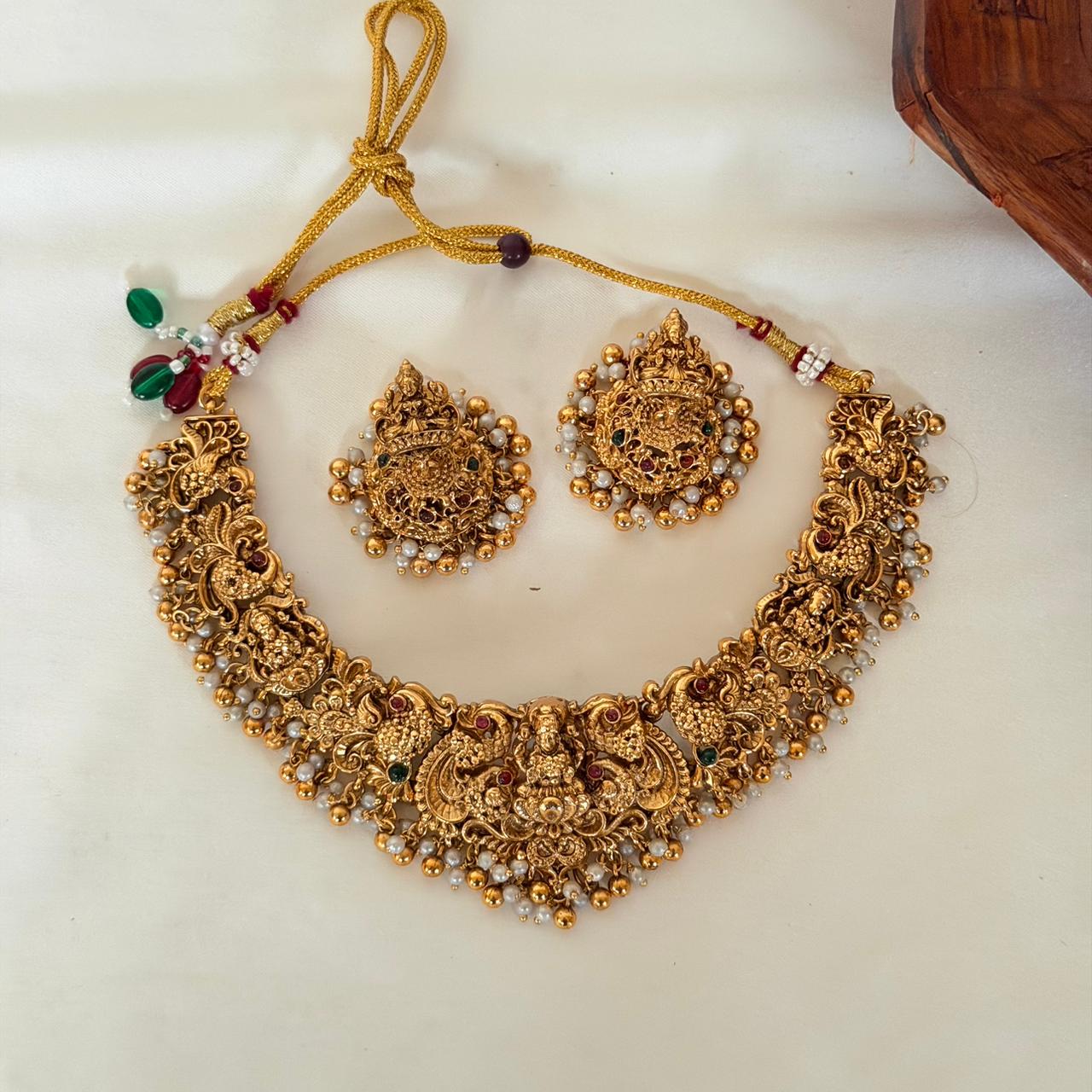 Lakshmi Peacock Antique Choker AN100 Anvika Jewels