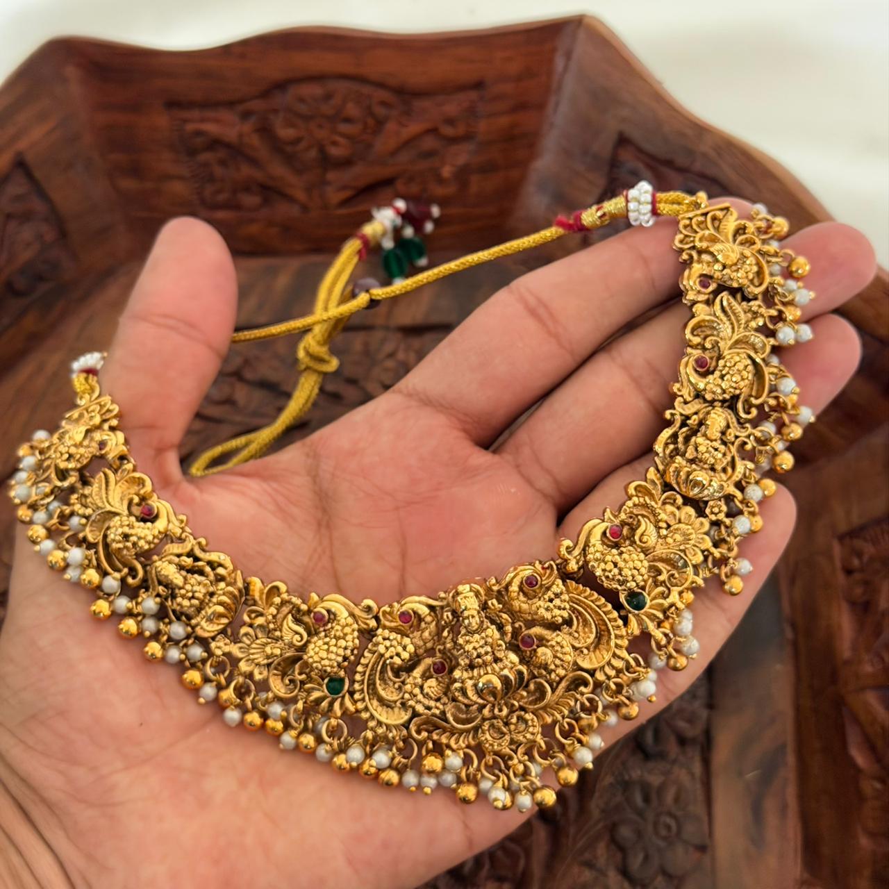 Lakshmi Peacock Antique Choker AN100 Anvika Jewels