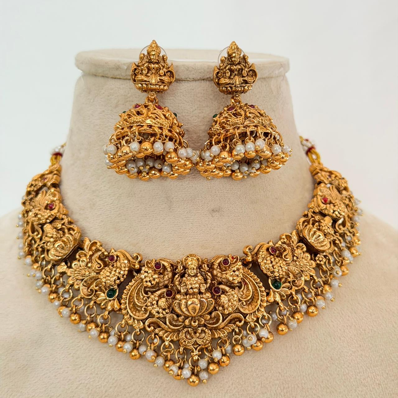 Lakshmi Peacock Antique Choker AN100 Anvika Jewels