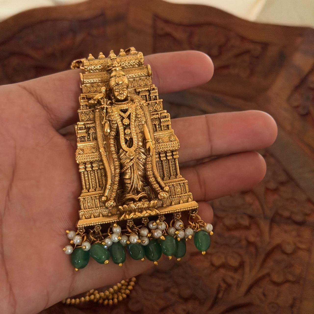 emple Gopuram Pendant Set AN104 Anvika Jewels