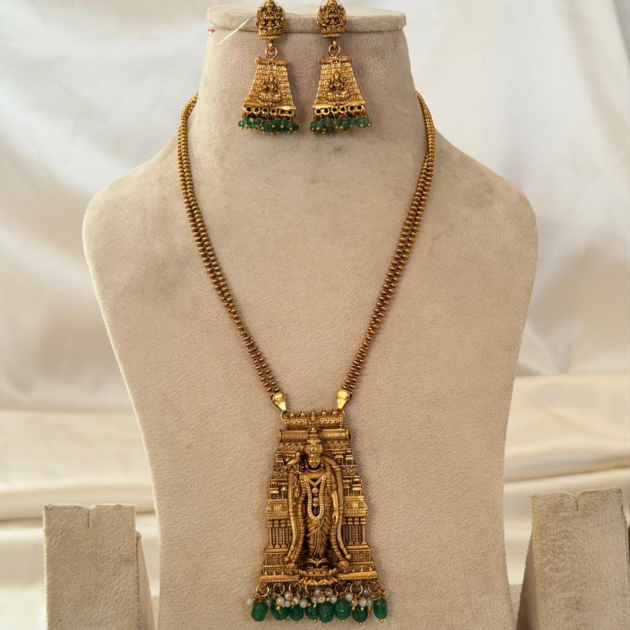 emple Gopuram Pendant Set AN104 Anvika Jewels