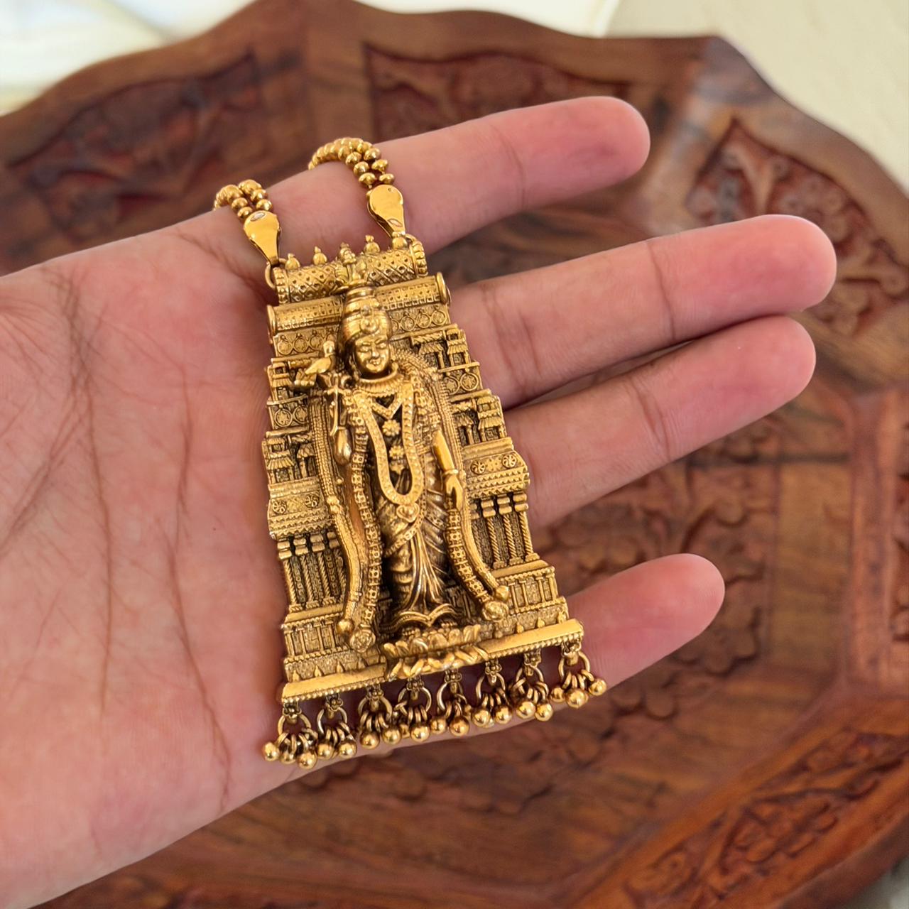 emple Gopuram Pendant Set AN104 Anvika Jewels
