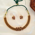 Antique Leaf Bead Necklace AN107 Anvika Jewels