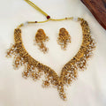 Antique Pearl Floral Necklace AN109 Anvika Jewels