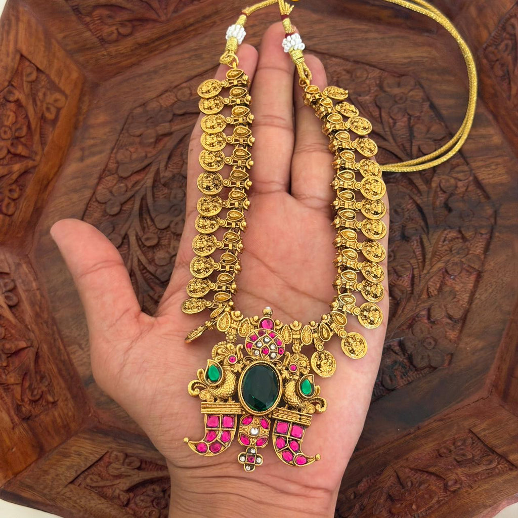 Antique Coin Peacock Necklace Anvika Jewels