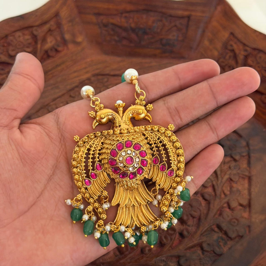 Premium Antique Peacock Pendant AN111 Anvika Jewels