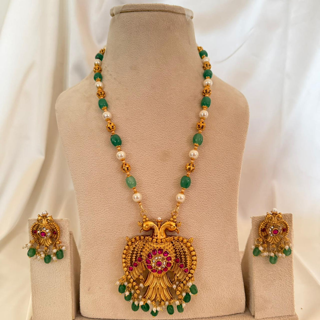 Premium Antique Peacock Pendant AN111 Anvika Jewels