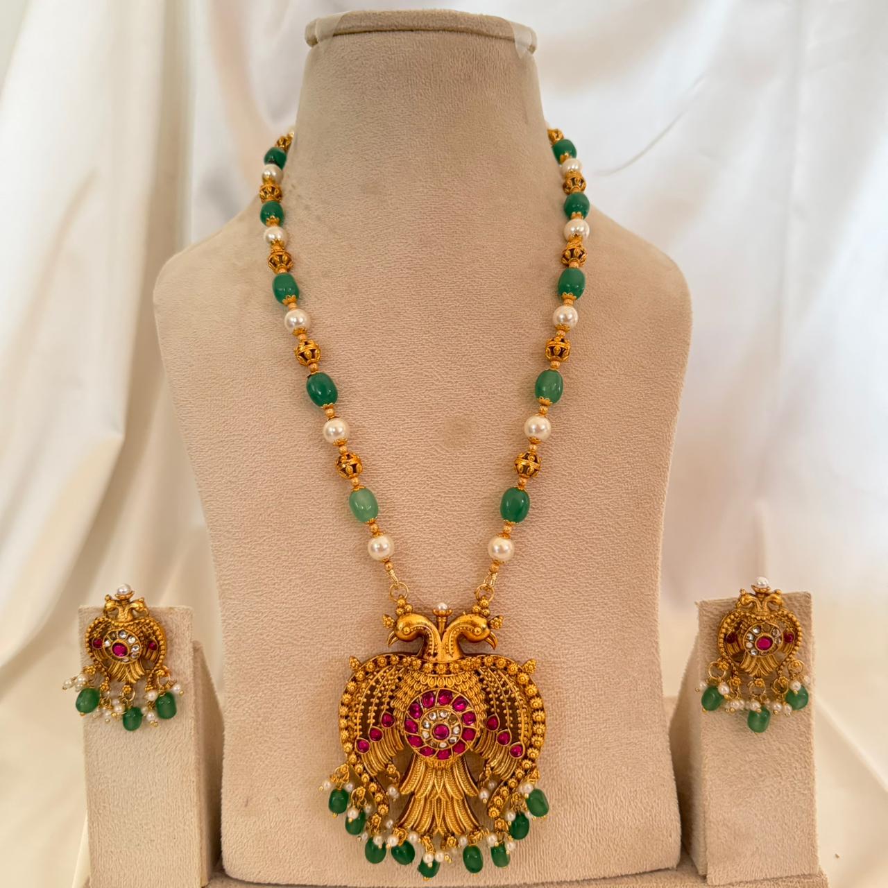 Premium Antique Peacock Pendant AN111 Anvika Jewels