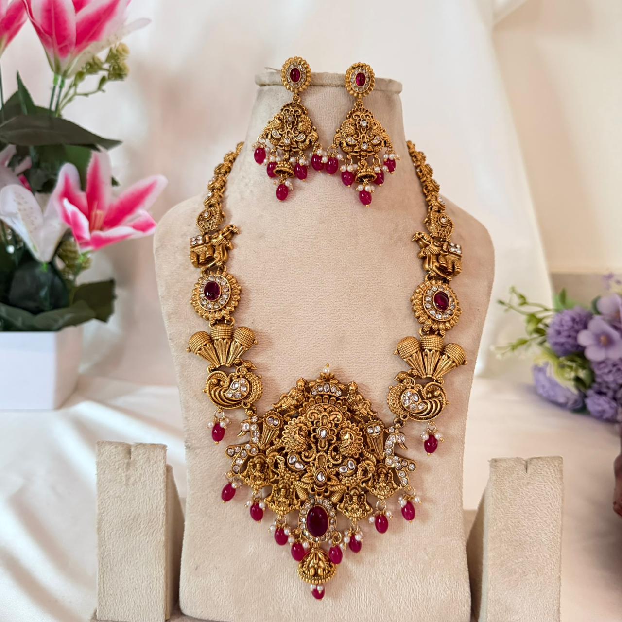 Premium Ruby Long Set LH16 Anvika Jewels