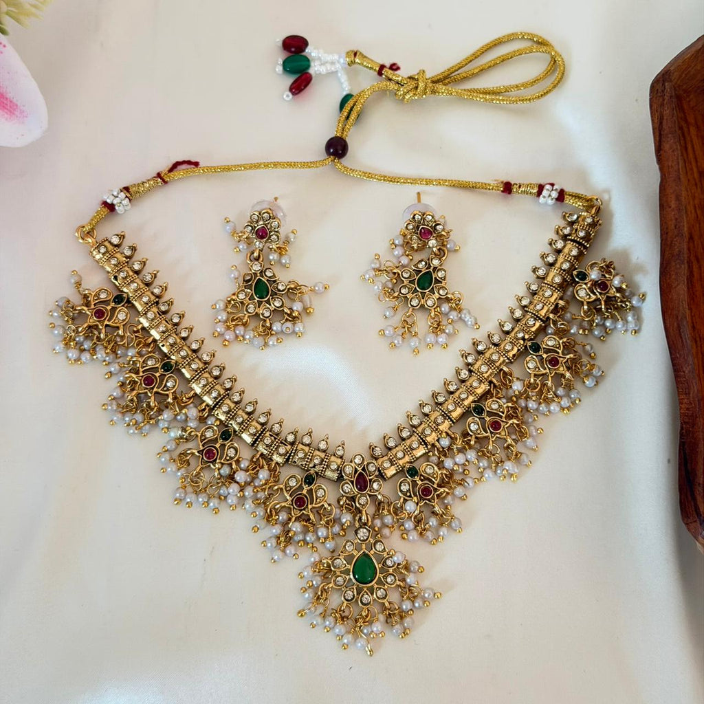 Premium Kundan Pearl Choker Set AN113 Anvika Jewels