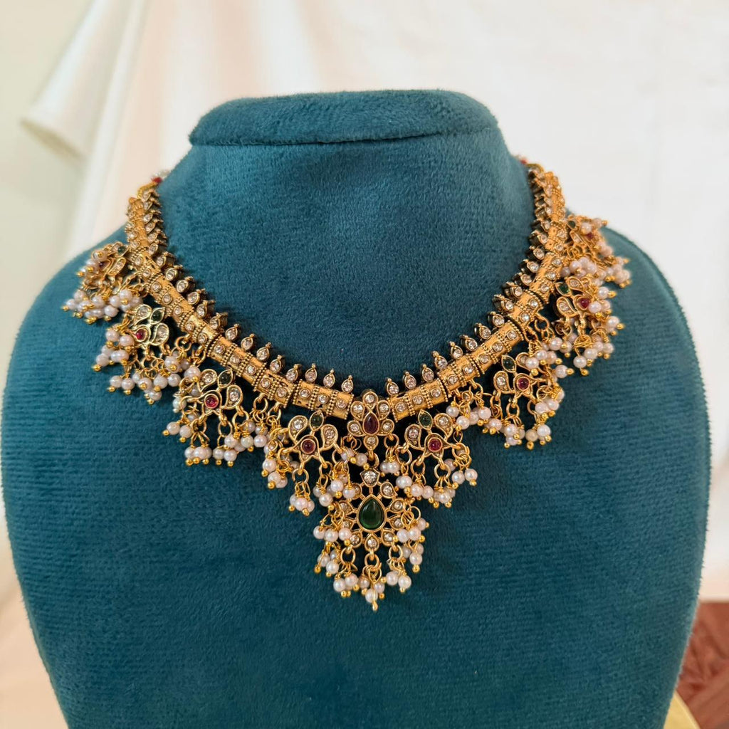 Premium Kundan Pearl Choker Set AN113 Anvika Jewels