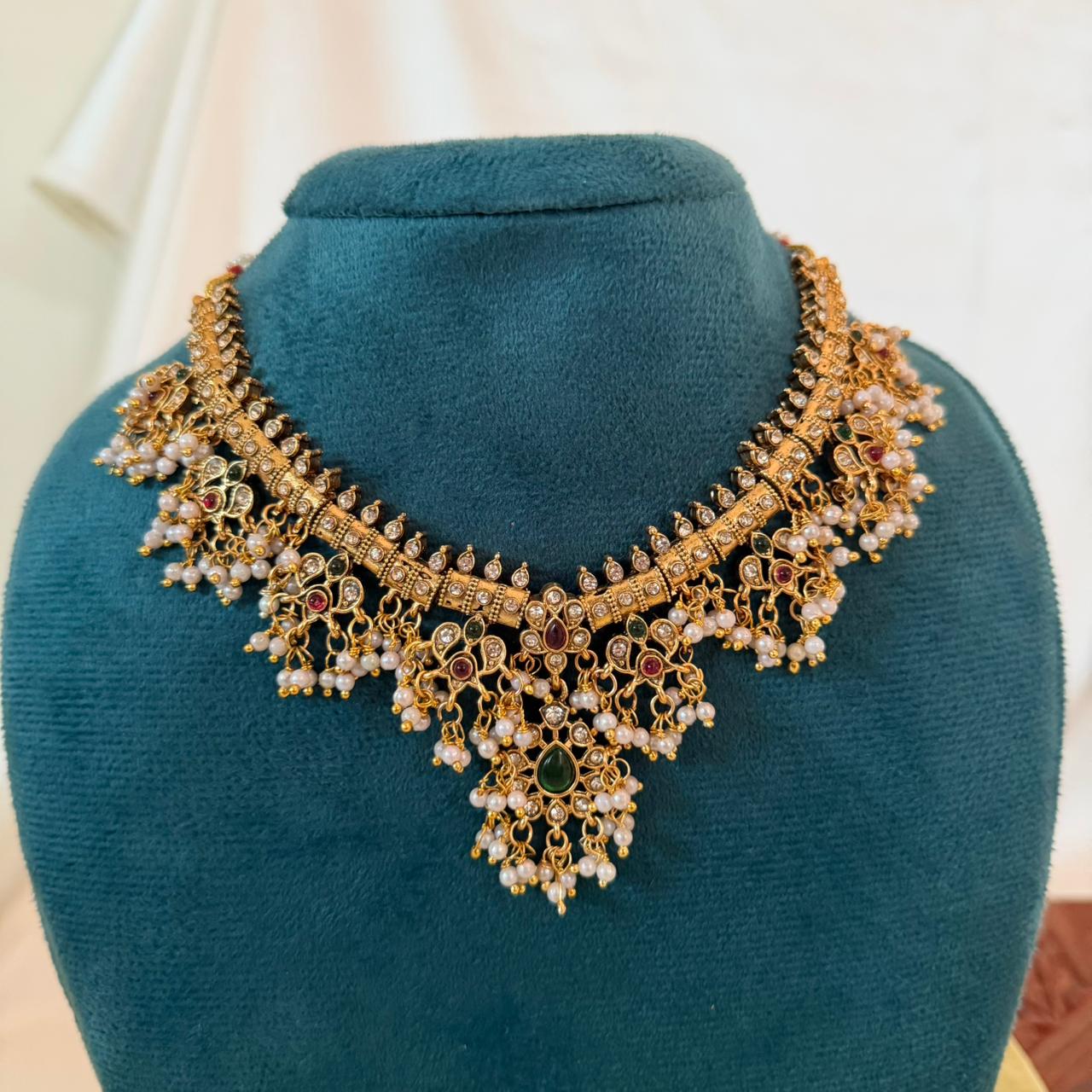 Premium Kundan Pearl Choker Set AN113 Anvika Jewels