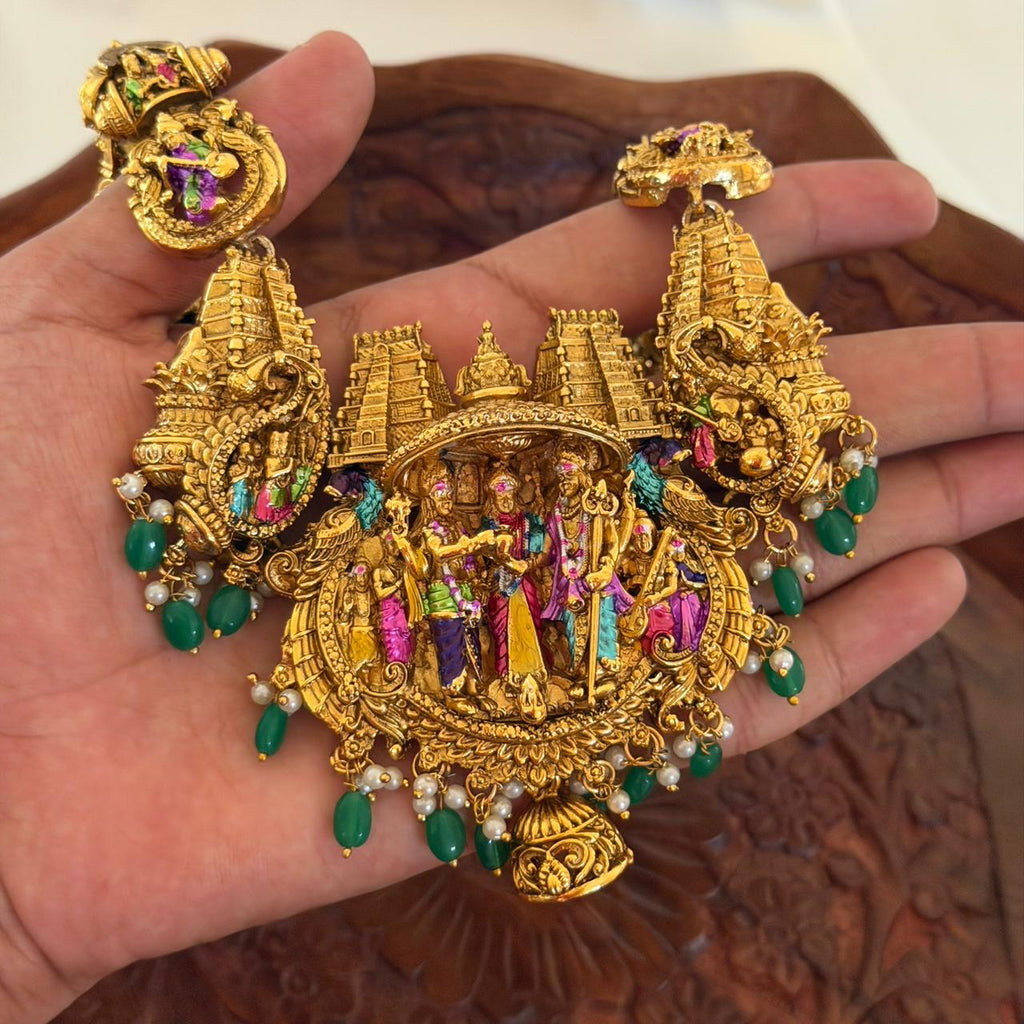 Royal Meenakari Temple Haram LH15 Anvika Jewels