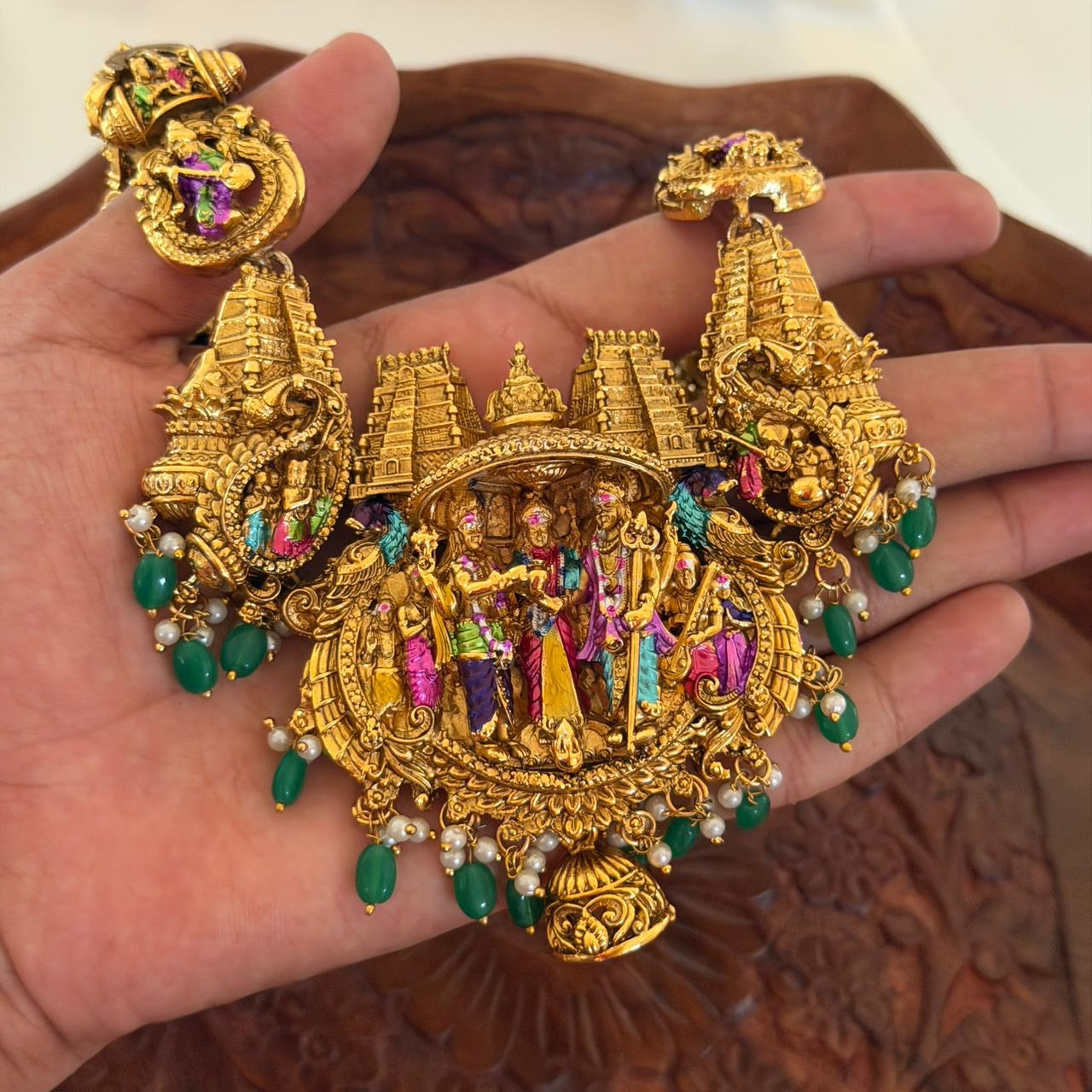 Royal Meenakari Temple Haram LH15 Anvika Jewels