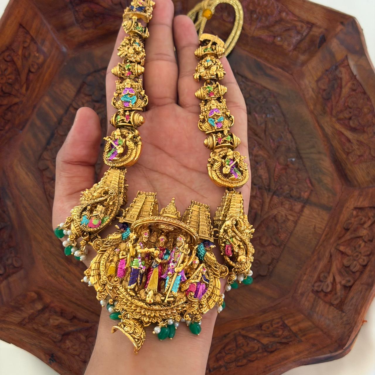 Royal Meenakari Temple Haram LH15 Anvika Jewels
