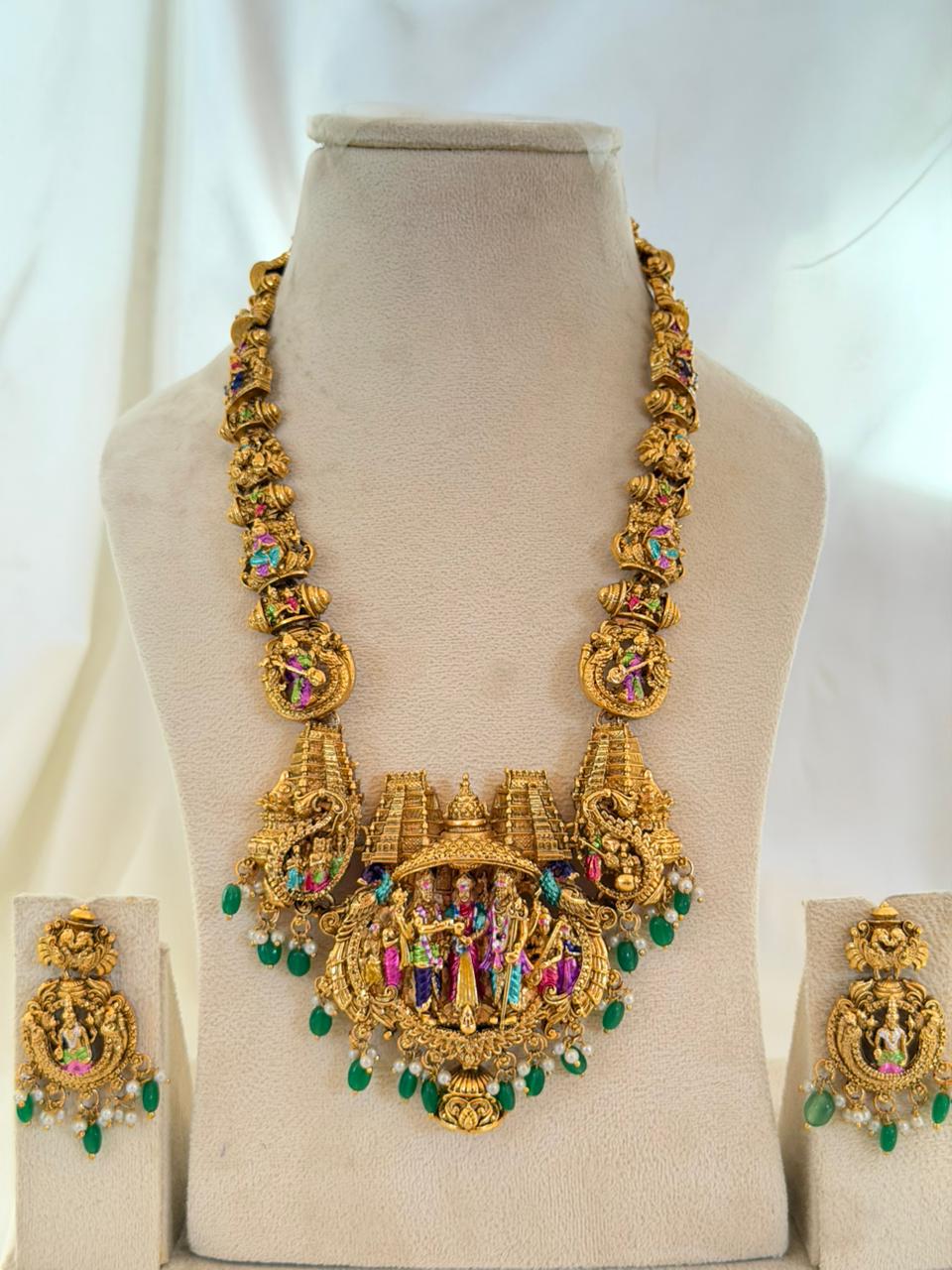 Royal Meenakari Temple Haram LH15 Anvika Jewels